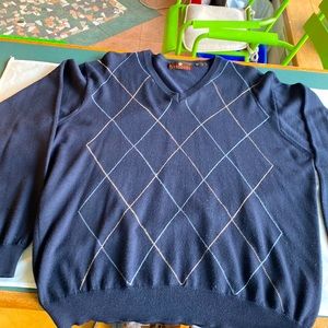 Toscano navy blue with argyle design on front